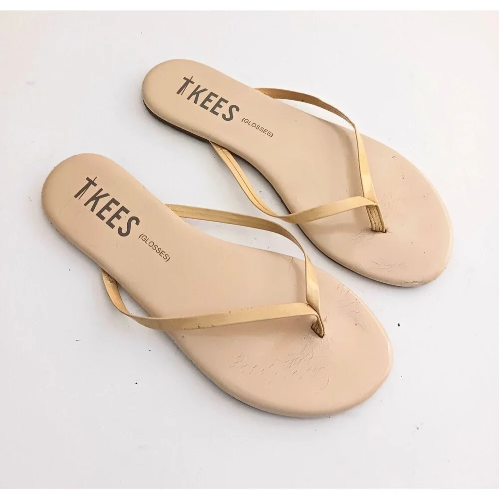 TKEES Glosses Thong Flip Flops Neutral Cocoa Butter EU 39 US 8